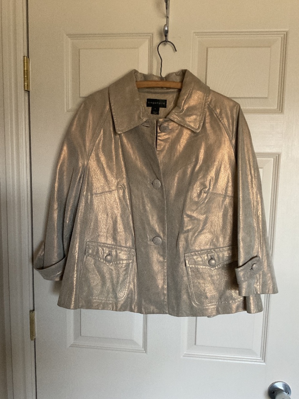 Gold metallic leather Jacket